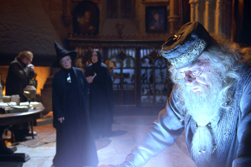 Alan Rickman, Maggie Smith, Michael Gambon, and Brendan Gleeson in Harry Potter and the Goblet of Fire (2005)