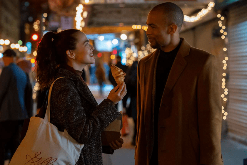 Kendrick Sampson and Zoey Deutch in Something from Tiffany's (2022)
