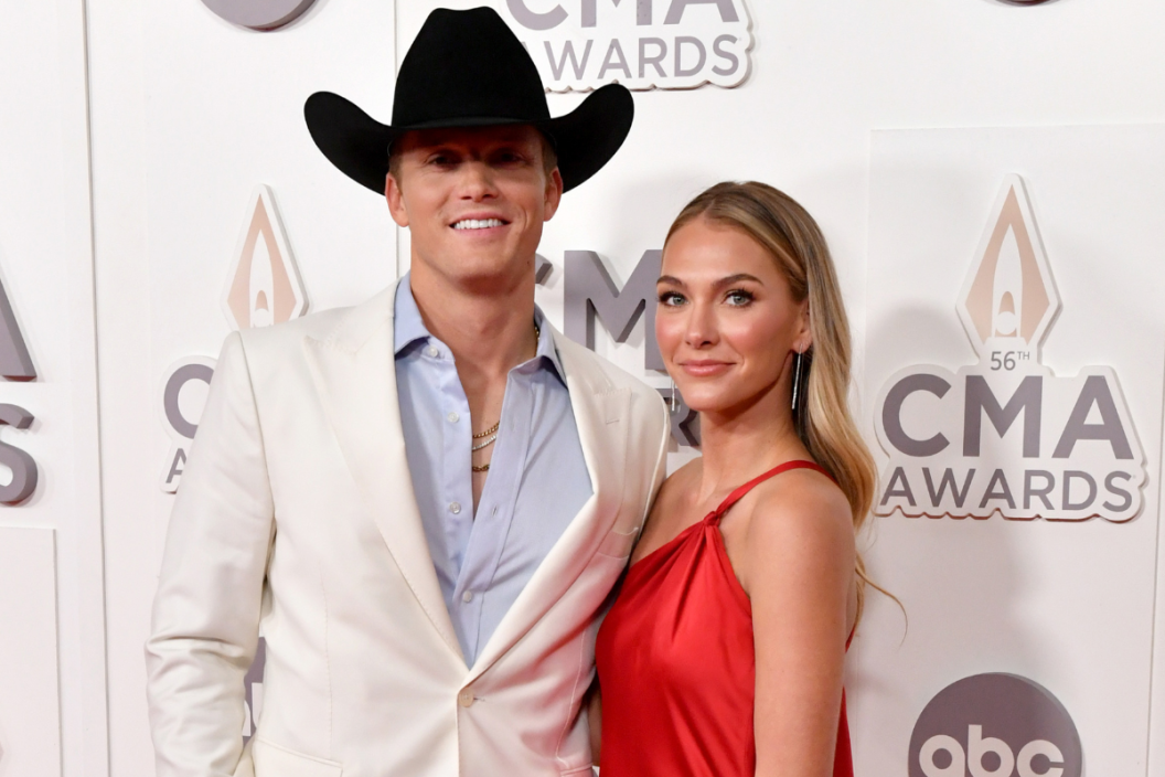 Parker McCollum and Hallie Ray Light attend The 56th Annual CMA Awards at Bridgestone Arena on November 09, 2022 in Nashville, Tennessee.