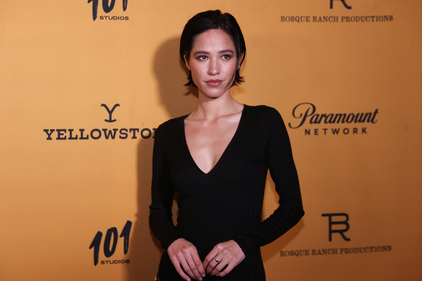 FORT WORTH, TX - NOVEMBER 13: Kelsey Asbille attends the black carpet during "Yellowstone" Season 5 Fort Worth Premiere at Hotel Drover on November 13, 2022 in Fort Worth, Texas. (Photo by Omar Vega/Getty Images