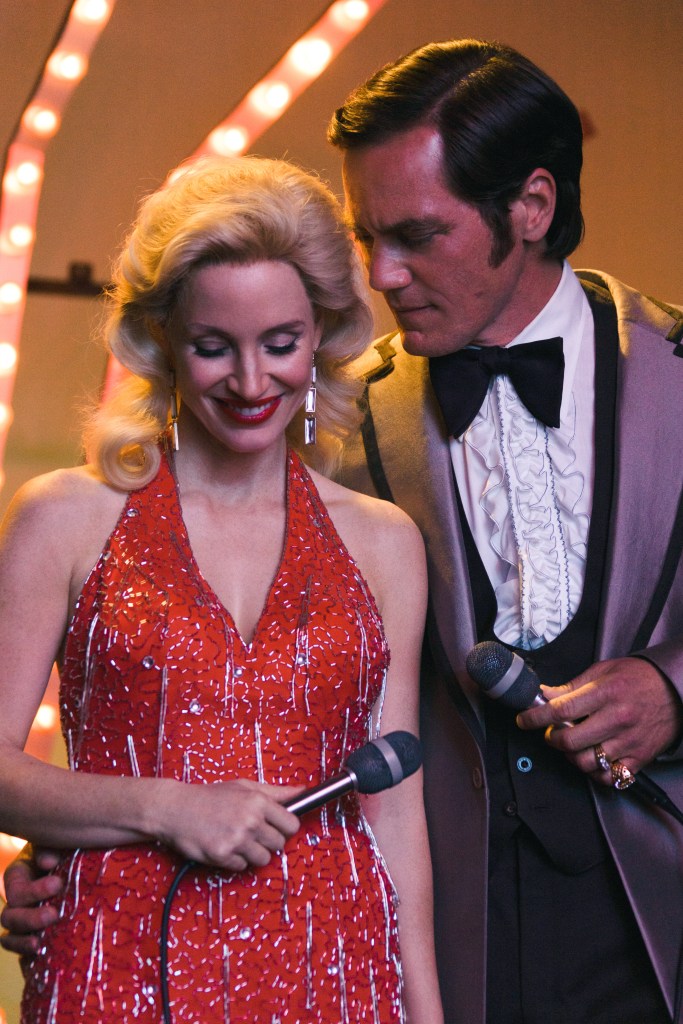 (L-R): Jessica Chastain as Tammy Wynette and Michael Shannon as George Jones in GEORGE & TAMMY, We're Gonna Hold On?