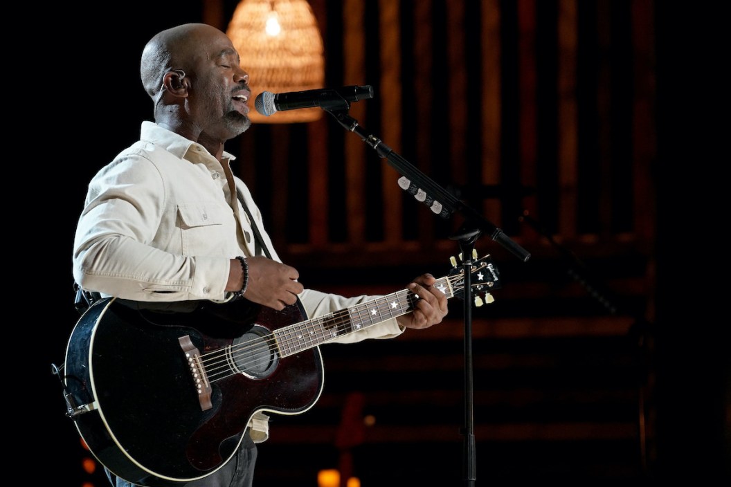 SPRING HILL, TENNESSEE - AUGUST 29: Darius Rucker performs for CMT Storytellers at WorldWide Stages on August 29, 2022 in Spring Hill, Tennessee.