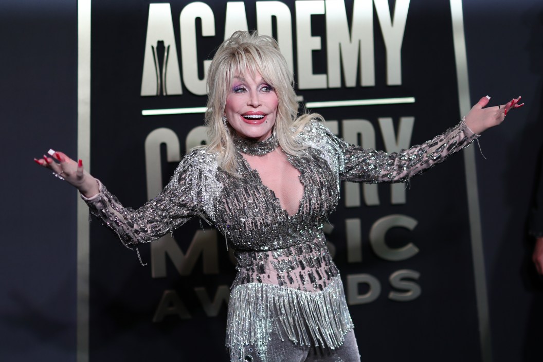FRISCO, TEXAS - MAY 11: Singer Dolly Parton arrives for the 58th Academy of Country Music awards at The Ford Center at The Star on May 11, 2023 in Frisco, Texas.
