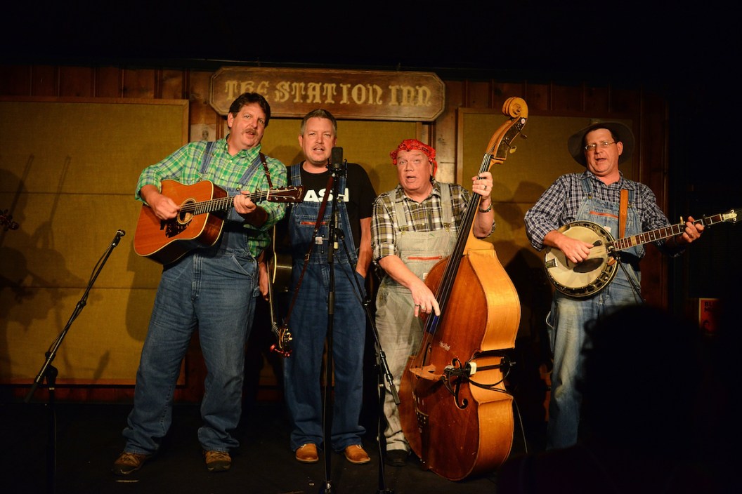 NASHVILLE, TN - JULY 25: Mike Armistead, Mike Webb, Ernie Syker, and Leroy Troy of The Tennessee Mafia Jug Band performs at Station Inn on July 25, 2015 in Nashville, Tennessee.