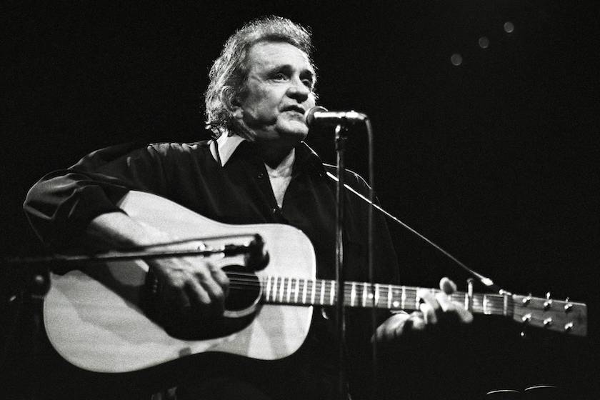 ROTTERDAM, HOLLAND - JUNE 30: Johnny Cash performs on stage at the Nighttown in Rotterdam. Netherlands on June 30 1994.