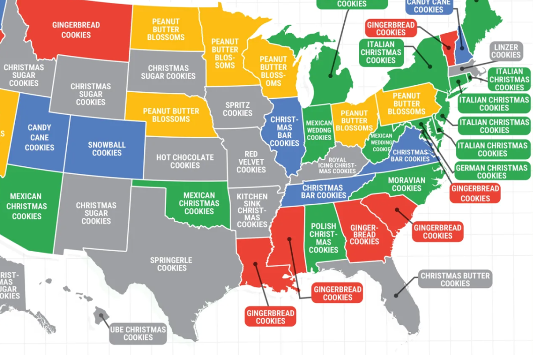 Google Trends Map Most Popular Christmas Cookies By State