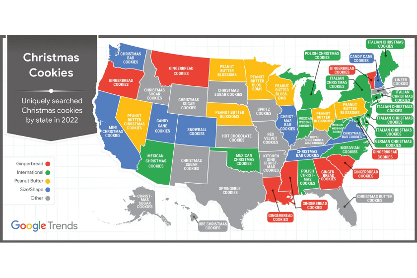 Google Trends Christmas Cookie Map
