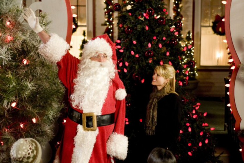 Candance Cameron Bure and Santa in 'Moonlight & Mistletoe'