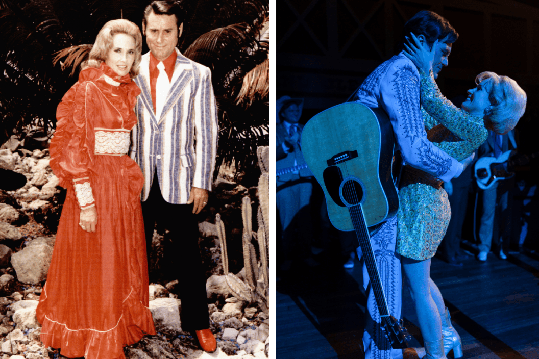 Tammy Wynette and George Jones/ Jessica Chastain and Michael Shannon in George & Tammy
