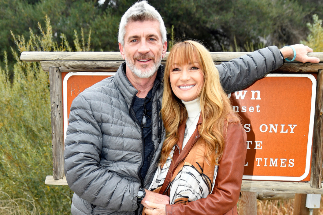 Actors Joe Lando and Jane Seymour attend the Open Hearts Foundation's Young Hearts volunteer experience supporting the eco-restoration of Paramount Ranch at Paramount Ranch on December 04, 2021 in Agoura Hills, California.