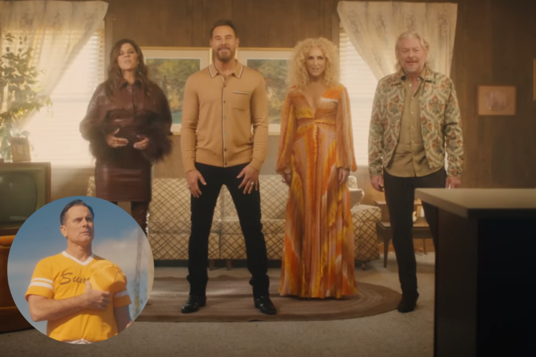 Screengrabs from Little Big Town's "Rich Man" music video, which stars Charles Esten