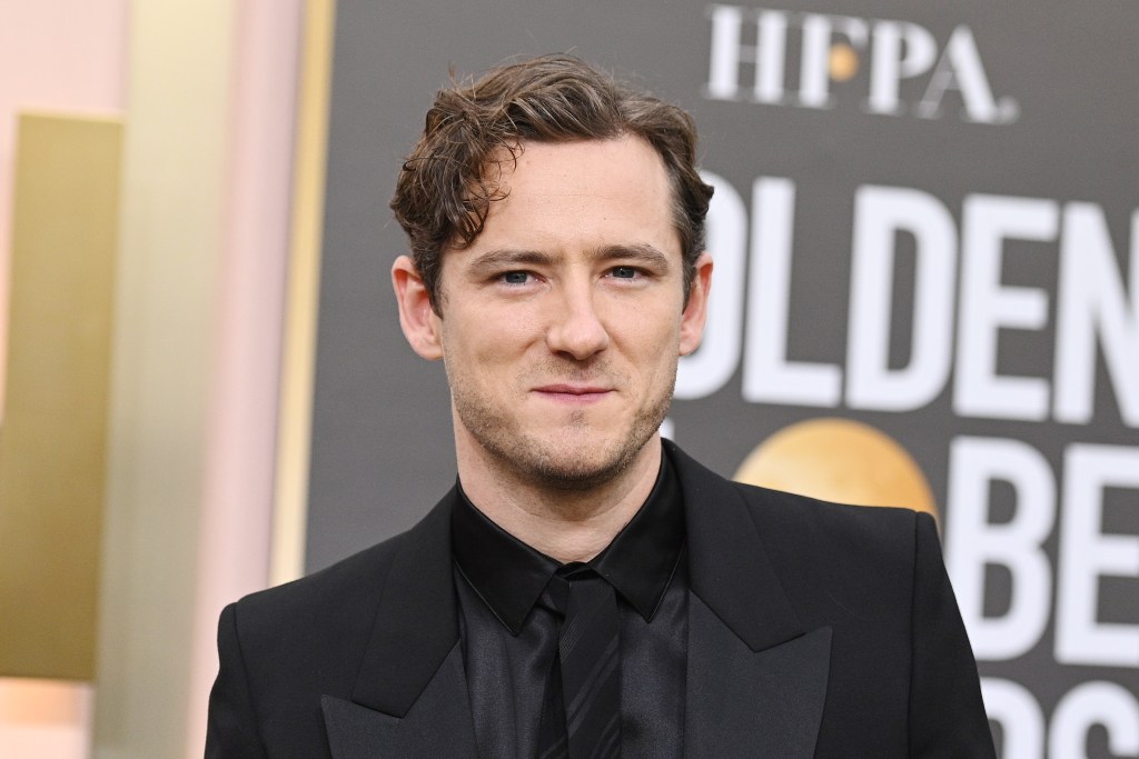 Lewis Pullman at the 80th Annual Golden Globe Awards held at The Beverly Hilton on January 10, 2023 in Beverly Hills, California. 