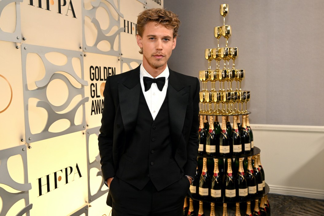 BEVERLY HILLS, CALIFORNIA - JANUARY 10: Austin Butler, winner of the Best Actor in a Motion Picture – Drama award for "Elvis", celebrates the 80th Annual Golden Globe Awards with Moët And Chandon at The Beverly Hilton on January 10, 2023 in Beverly Hills, California.