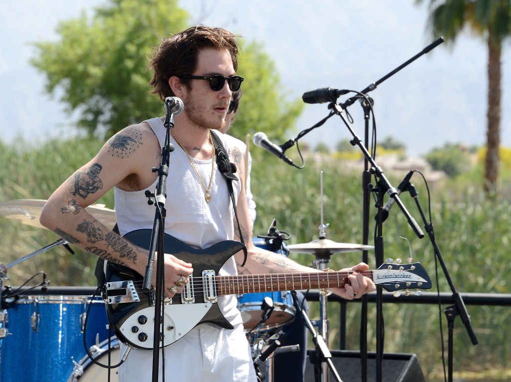 LA QUINTA, CA - APRIL 13: Musician Malcolm Ford of the band The Dough Rollers performs onstage during the H&M Loves Music Coachella 2013 kick off event at Merv Griffin Estate on April 13, 2013 in La Quinta, California. 
