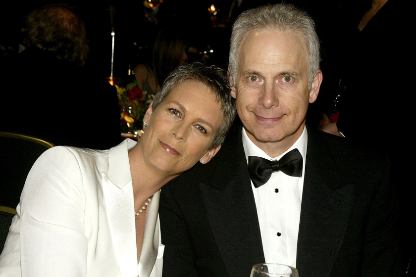 Actress Jamie Lee Curtis (L) and her husband Christopher Guest attend the 6th Annual Costume Guild Awards reception at the Beverly Hilton Hotel February 21, 2004 in Beverly Hills, California