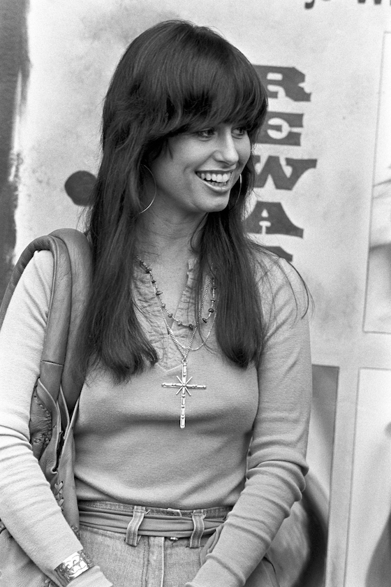 ATLANTA - MARCH 8: Country singer and wife of Waylon Jennings, Jessi Colter leaves her footprints at an in-store appearance at Peaches Records on March 8, 1976 in Atlanta, Georgia.