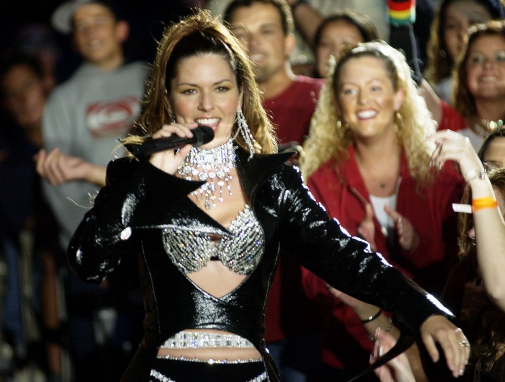 Shania Twain during Super Bowl XXXVII - AT&T Wireless Super Bowl XXXVII Halftime Show - Rehearsal at Qualcomm Stadium in San Diego, California, United States.