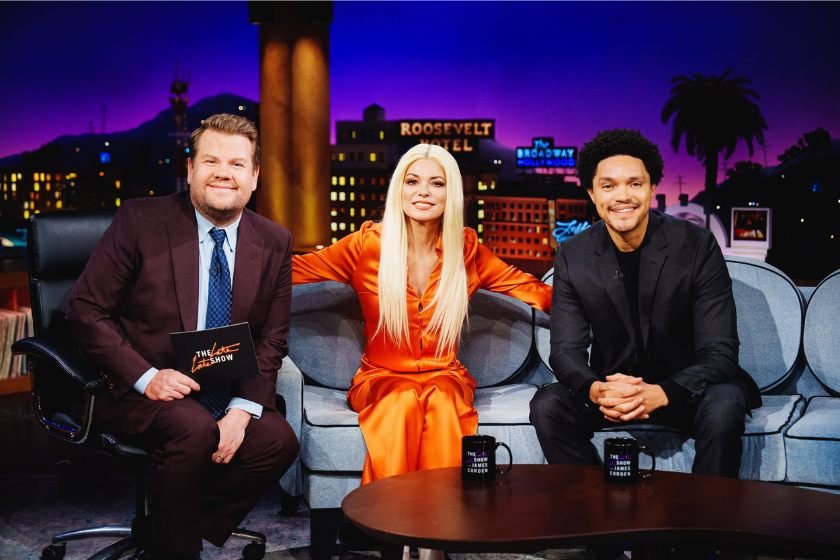 The Late Late Show with James Corden airing Thursday, February 2, 2023, with guests Shania Twain, Trevor Noah, and Jono Zalay. 