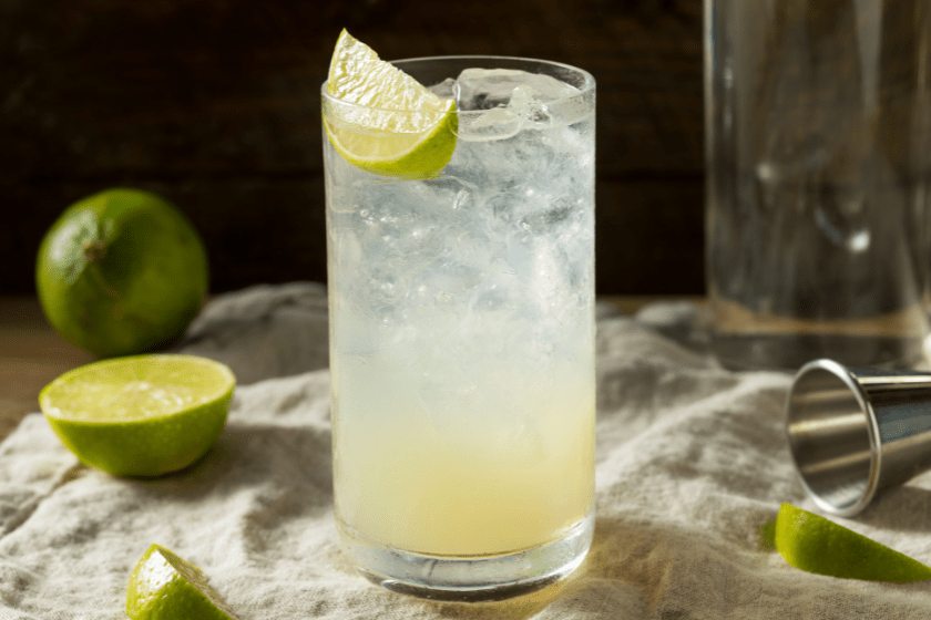gin rickey cocktail stock photo