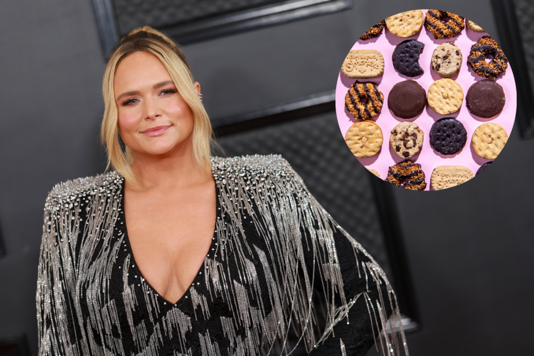 Miranda Lambert attends Grammy Awards/ photo of Girl Scout cookies