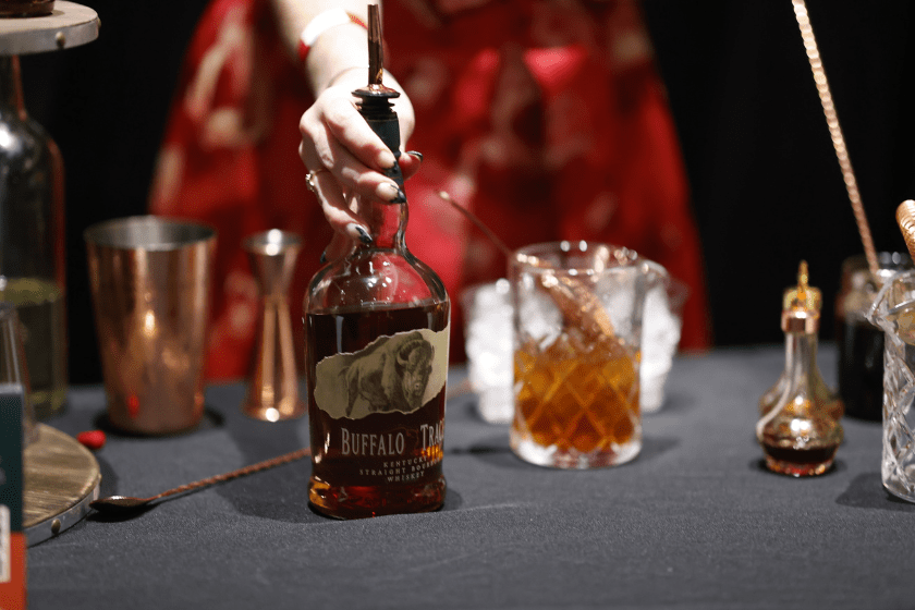 Buffalo Trace Whiskey is served at the 2021 Academy Of Country Music Honors Reception. (Brett Carlsen/Getty Images for ACM)