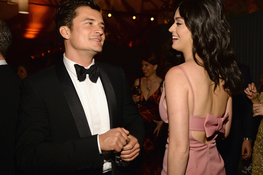 BEVERLY HILLS, CA - JANUARY 10: Orlando Bloom and Katy Perry attend The Weinstein Company and Netflix Golden Globe Party, presented with DeLeon Tequila, Laura Mercier, Lindt Chocolate, Marie Claire and Hearts On Fire at The Beverly Hilton Hotel on January 10, 2016 in Beverly Hills, California.