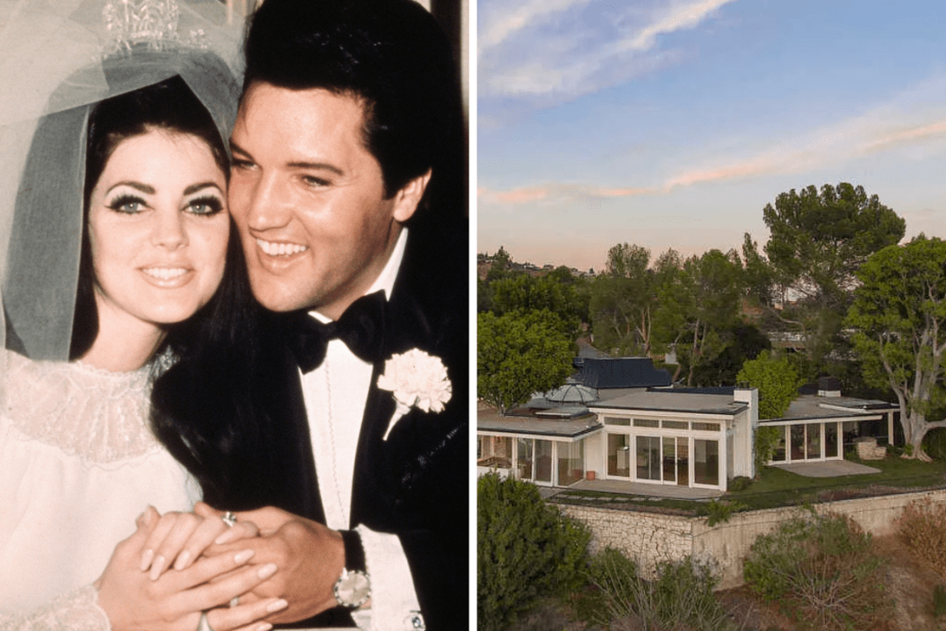 Elvis and Priscilla Presley and their Beverly Hills home