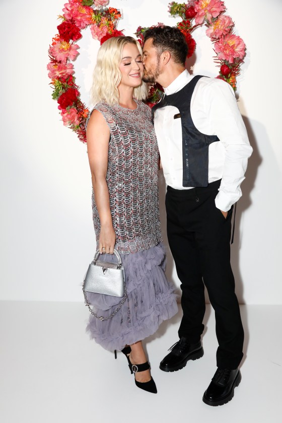 PARIS, FRANCE - JULY 05: Katy Perry and Orlando Bloom attend the Louis Vuitton Parfum Dinner at Fondation Louis Vuitton on July 05, 2021 in Paris, France.