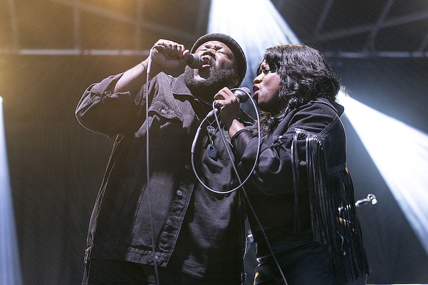 CHARLOTTE, NORTH CAROLINA - AUGUST 19: Singers Michael Trotter Jr. and Tanya Trotter of The War and Treaty perform during Day One of the inaugural Queen City Jam Session at NoDa Brewing Company on August 19, 2022 in Charlotte, North Carolina.