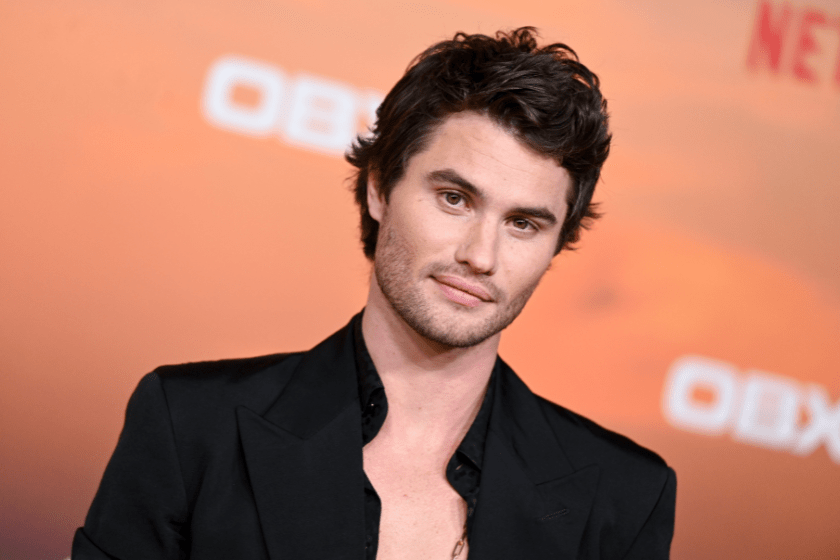 Chase Stokes at the Los Angeles premiere of "Outer Banks" season 3 held at Regency Village Theatre on February 16, 2023 in Los Angeles, California