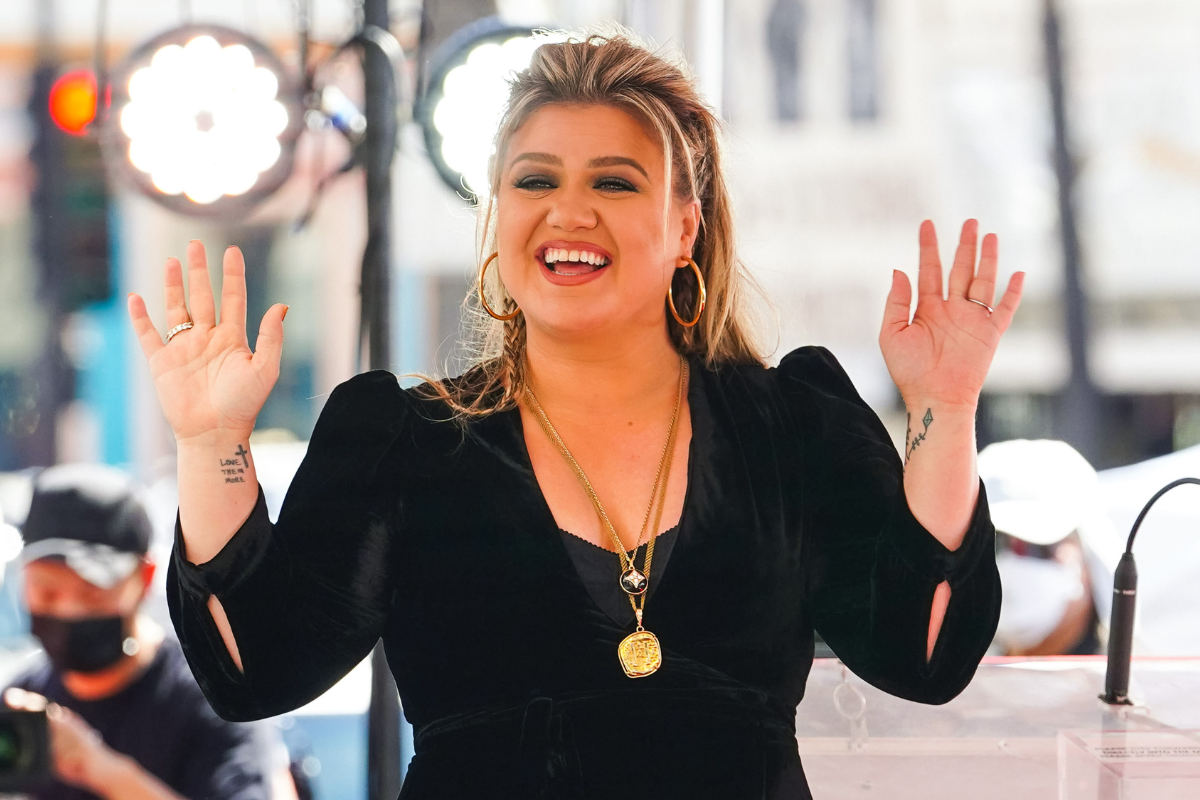 LOS ANGELES, CA - SEPTEMBER 19: Kelly Clarkson is seen during the Star Ceremony for Kelly Clarkson on the Hollywood Walk of Fame on September 19, 2022 in Los Angeles, California.