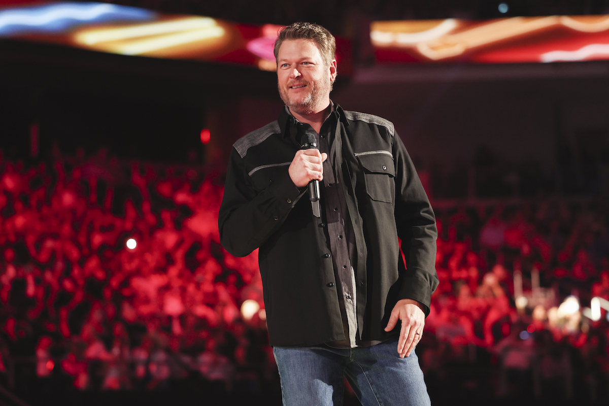 Blake Shelton speaks onstage at the 2023 CMT Music Awards held at Moody Center on April 2, 2023 in Austin, Texas.