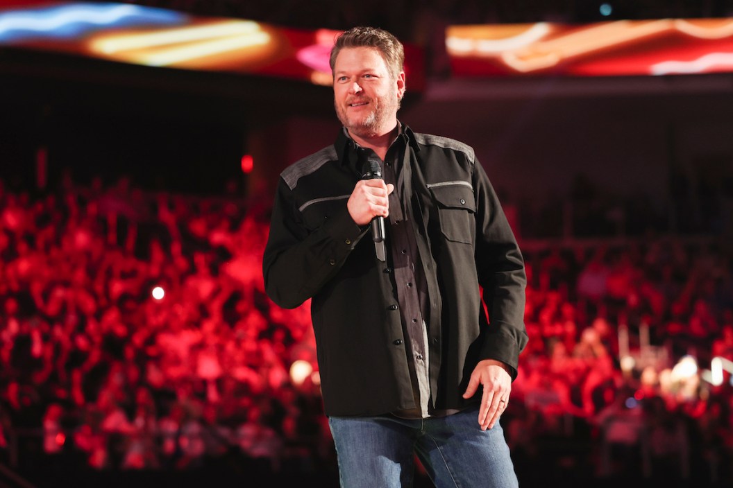 Blake Shelton speaks onstage at the 2023 CMT Music Awards held at Moody Center on April 2, 2023 in Austin, Texas.
