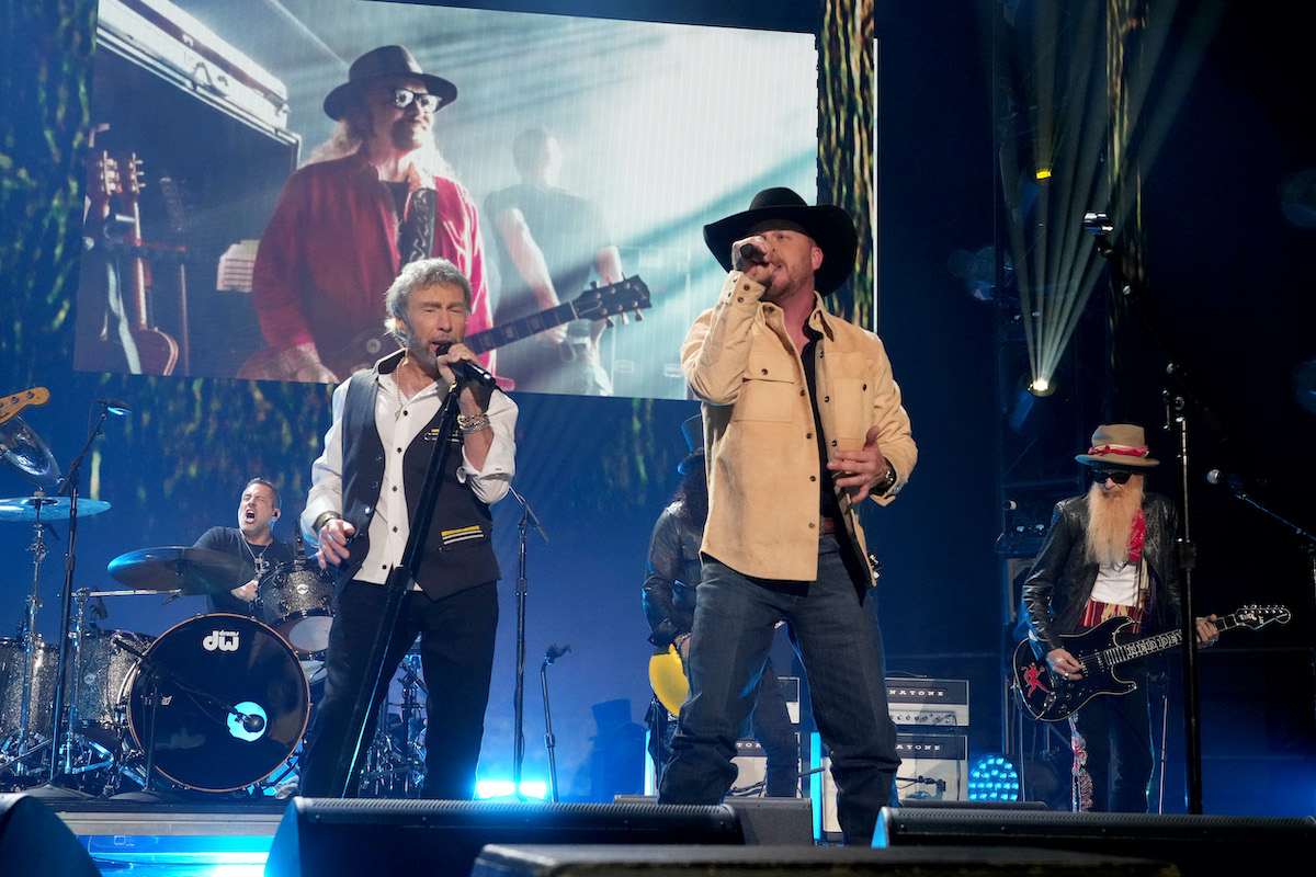 AUSTIN, TEXAS - APRIL 02: (L-R) Paul Rodgers, Cody Johnson, and Billy Gibbons perform onstage during the 2023 CMT Music Awards at Moody Center on April 02, 2023 in Austin, Texas.