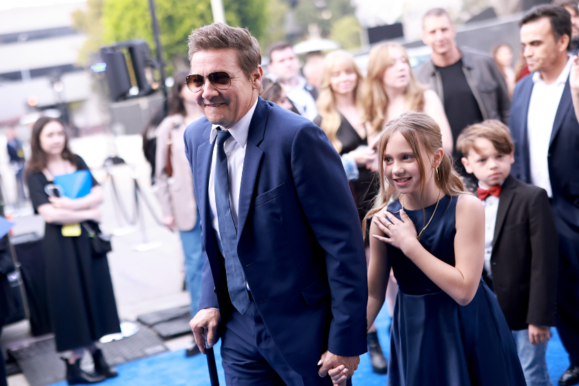 Jeremy Renner and his daughter, Ava Berlin Renner. (Matt Winkelmeyer/GA/The Hollywood Reporter via Getty Images)