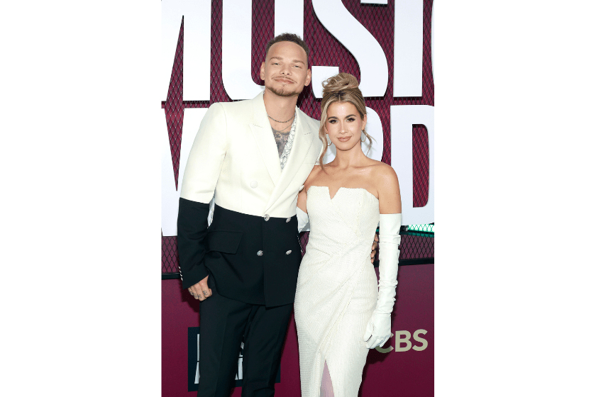 Kane Brown (L) and Katelyn Jae Brown attend the 2023 CMT Music Awards at Moody Center on April 02, 2023 in Austin, Texas