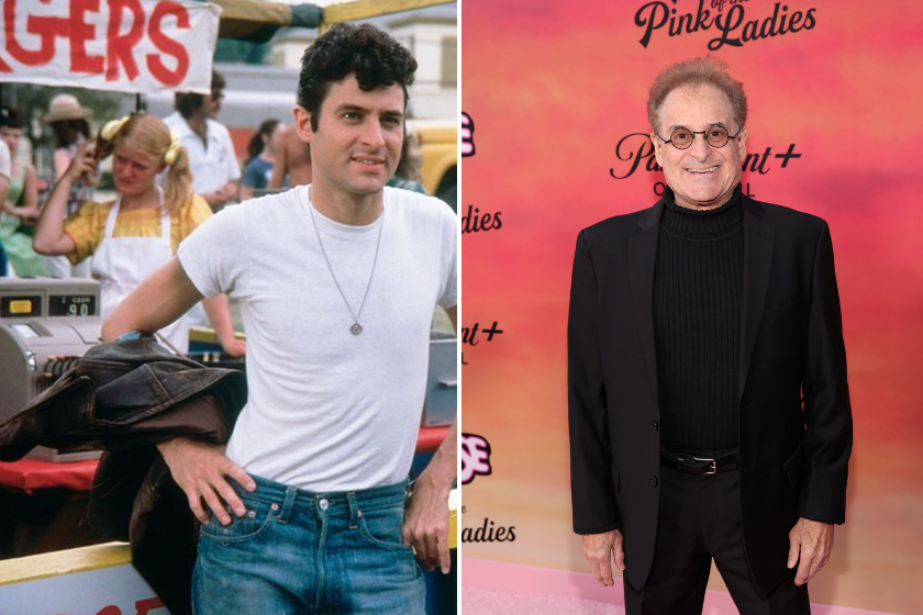 Barry Pearl as Doody in the 1978 film, "Grease." / Barry Pearl attends the "Grease: Rise Of The Pink Ladies" Premiere at Hollywood Legion Theater on March 29, 2023 in Los Angeles, California