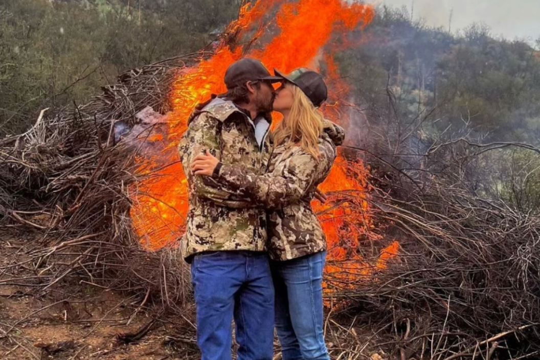 Ryan Bingham and Hassie Harrison kissing Instagram photo