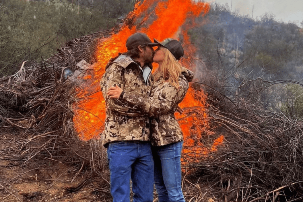 Ryan Bingham and Hassie Harrison kissing Instagram photo