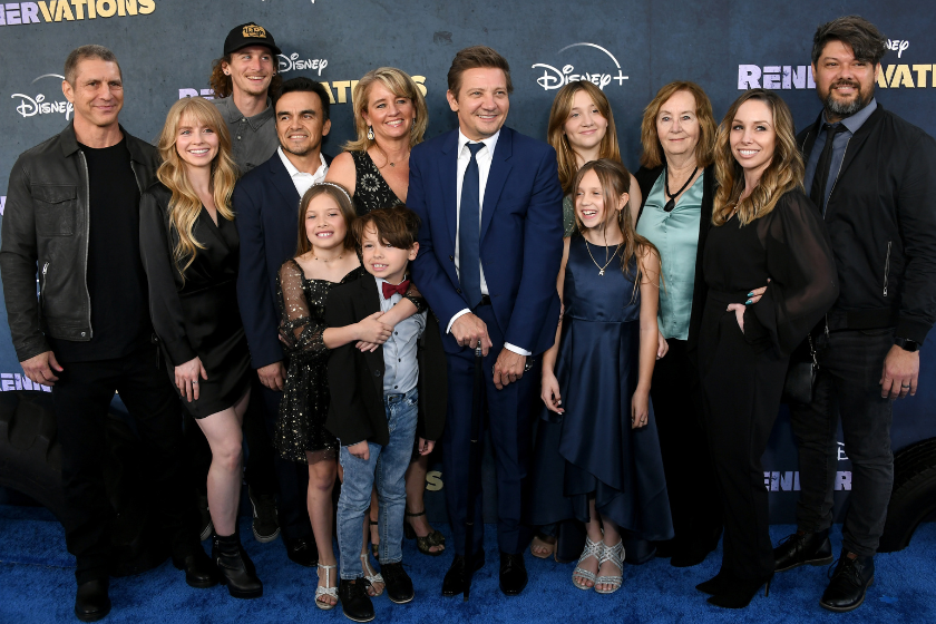 Jeremy Renner and his family. (Jon Kopaloff/Getty Images)