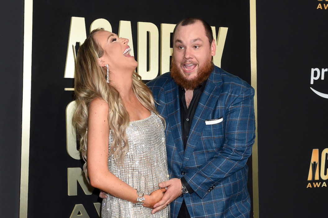 Nicole Hocking and Luke Combs at the 58th Academy of Country Music Awards from Ford Center at The Star on May 11, 2023 in Frisco, Texas.