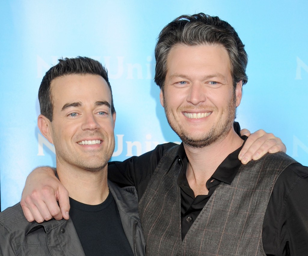 PASADENA, CA - JANUARY 06: Carson Daly and musician Blake Shelton arrive at the 2012 NBC TCA Winter All-Star Party at The Athenaeum on January 6, 2012 in Pasadena, California. 