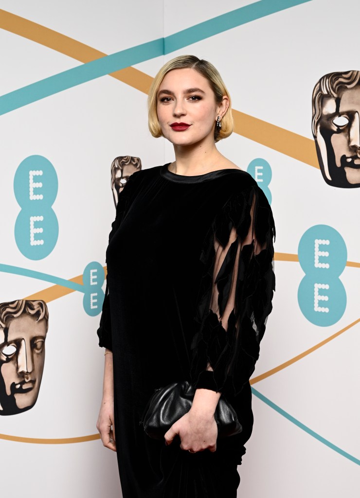 LONDON, ENGLAND - FEBRUARY 19: Gracie McGraw attends the EE BAFTA Film Awards 2023 at The Royal Festival Hall on February 19, 2023 in London, England. 