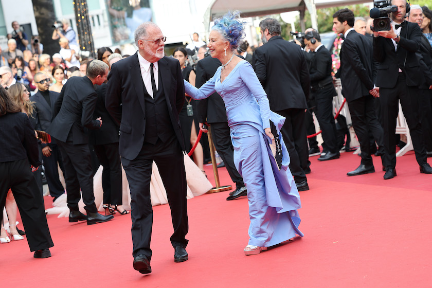 CANNES, FRANCE - MAY 16: Helen Mirren and Taylor Hackford attend the "Jeanne du Barry" Screening & opening ceremony red carpet at the 76th annual Cannes film festival at Palais des Festivals on May 16, 2023 in Cannes, France. 