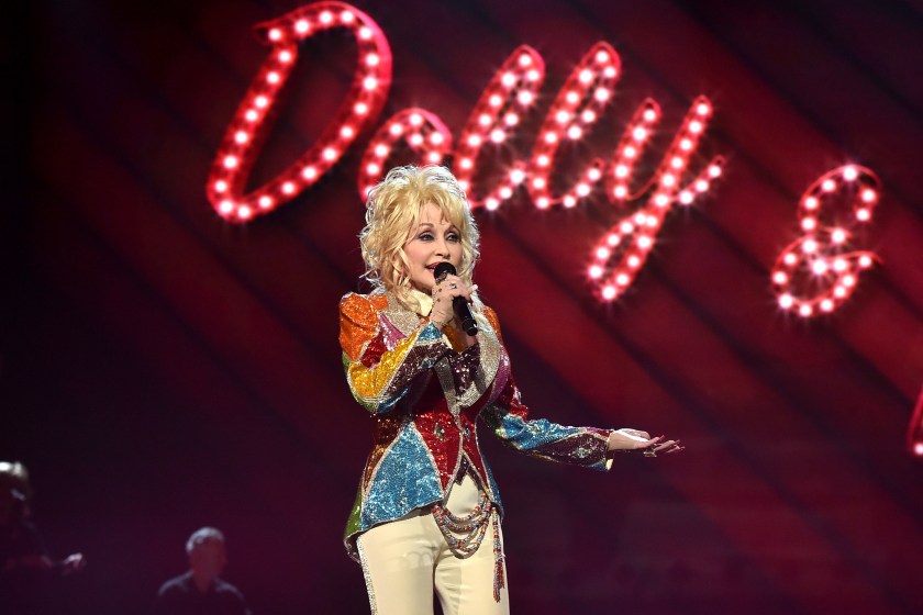 LAS VEGAS, NEVADA - APRIL 03: Recording artist Dolly Parton performs onstage during the 51st Academy of Country Music Awards at MGM Grand Garden Arena on April 3, 2016 in Las Vegas, Nevada.