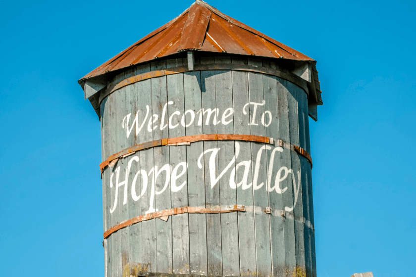 Hope Valley water tower in When Calls the Heart