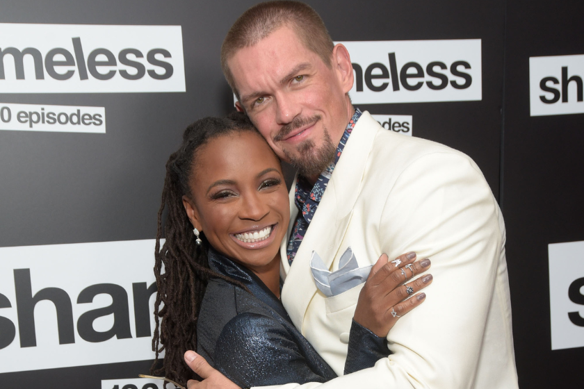 Actors Shanola Hampton and Steve Howey attend the celebration of the 100th episode of Showtime's "Shameless" at DREAM Hollywood on June 9, 2018 in Hollywood, California