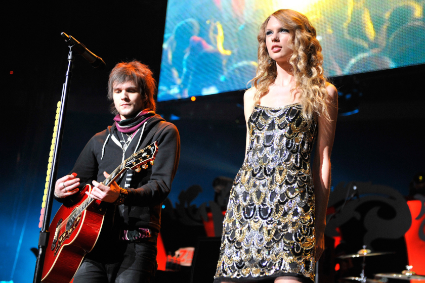 Martin Johnson of Boys Like Girls performs onstage with Taylor Swift during Z100's Jingle Ball 2009 presented by H&M at Madison Square Garden on December 11, 2009 in New York City