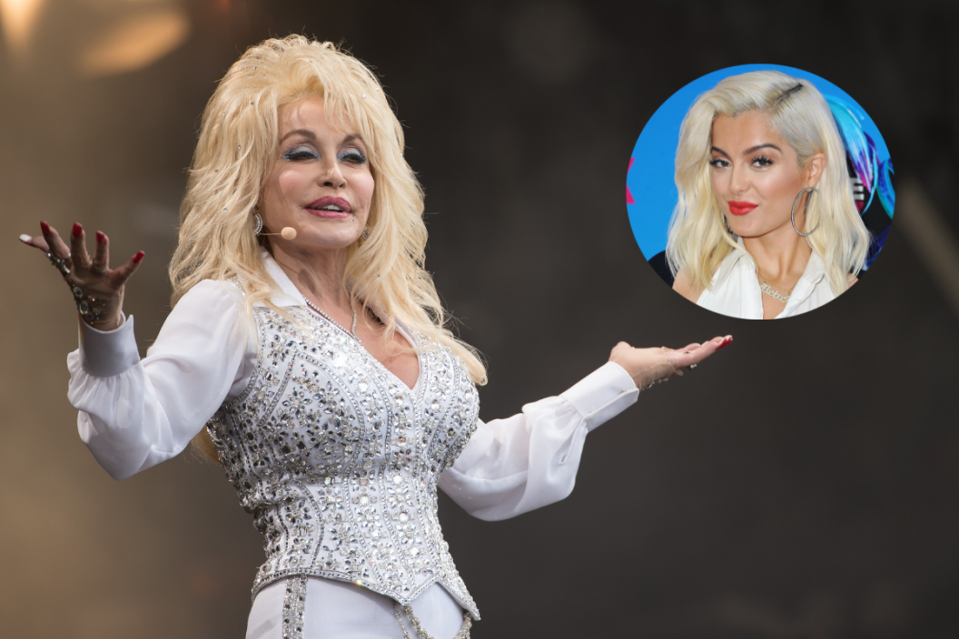 GLASTONBURY, ENGLAND - JUNE 29: Dolly Parton performs on the Pyramid Stage during Day 3 of the Glastonbury Festival at Worthy Farm on June 29, 2014 in Glastonbury, England and LOS ANGELES, CA - AUGUST 13: Singer Bebe Rexha arrives at the Teen Choice Awards 2017 at Galen Center on August 13, 2017 in Los Angeles, California.