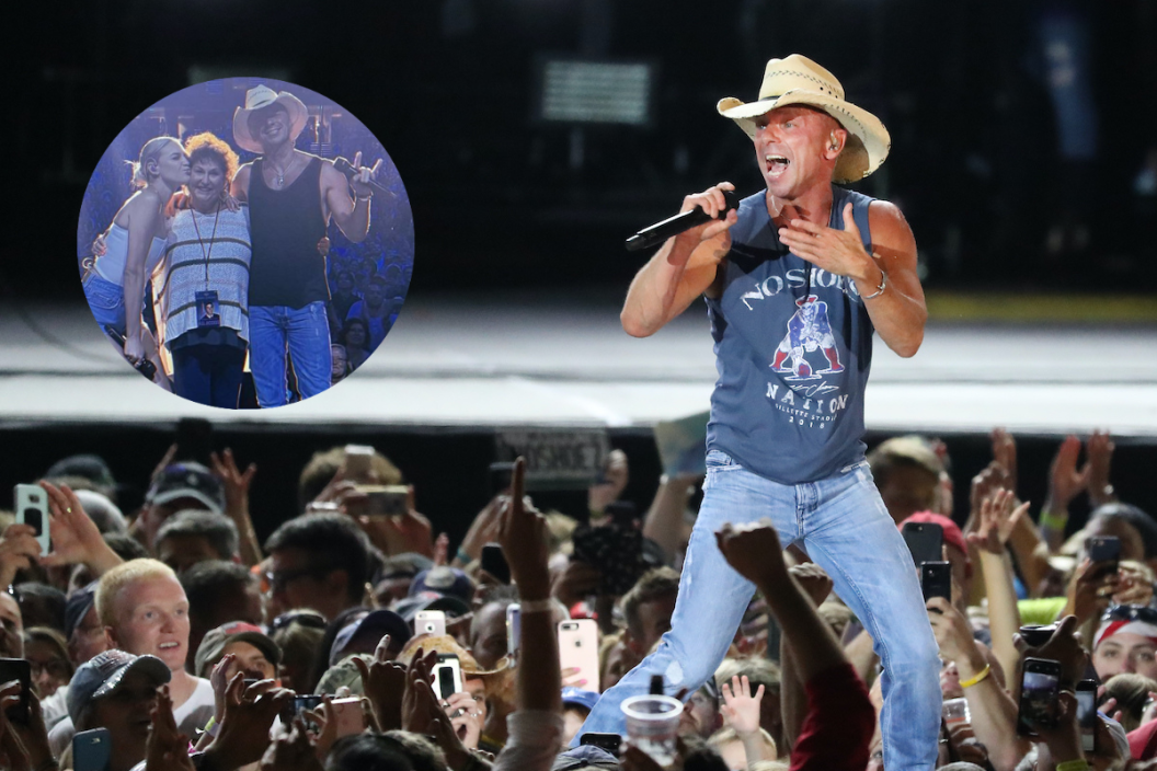 FOXBOROUGH, MA - AUGUST 24: Kenny Chesney performs in concert at Gillette Stadium in Foxborough, MA on Aug. 24, 2018 and screengrab of the special moment from Chesney's Instagram